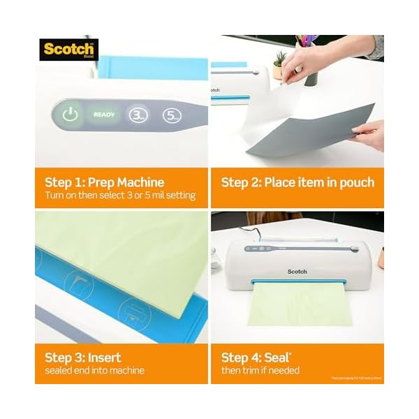 Scotch Thermal Laminating Pouches, 8.9 x 11.4-Inches, 3 mil Thick, 150-Pack, Clear (TP3854-150) – Bild 8