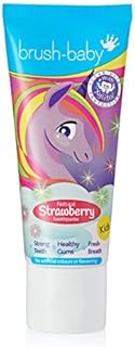 brush-baby Natural Strawberry Flavoured Unicorn Toothpaste (3+ Years) 50ml Tube