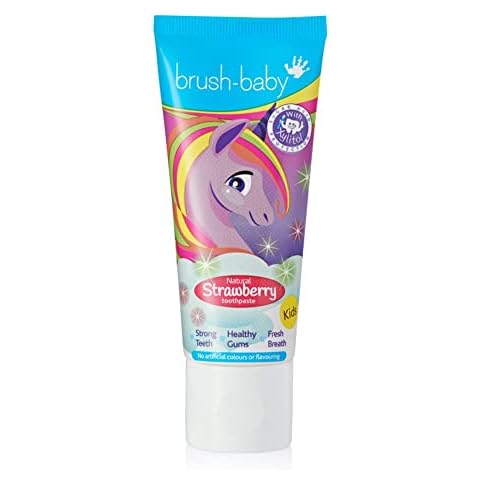 brush-baby Natural Strawberry Flavoured Unicorn Toothpaste (3+ Years) 50ml Tube Cover