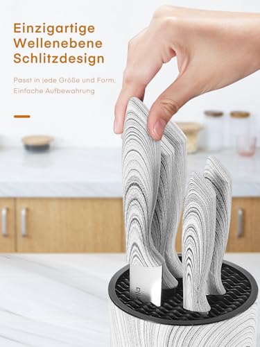 D.Perlla Messerset, 6-tlg Scharf Edelstahl Messerblock mit Messer, Abnehmbar für einfache Reinigung, Plastik Messeraufbewahrung… – Ansicht 5