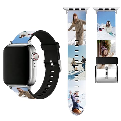 Custom Apple Watch Band for 38/40/41/42/44/45/46mm, Personalized Photo or Name Silicone Watch Strap, Compatible with iWatch Series 11/10/9/8/7/SE 3/SE 2/SE/6/5/4/3 (photo 5)