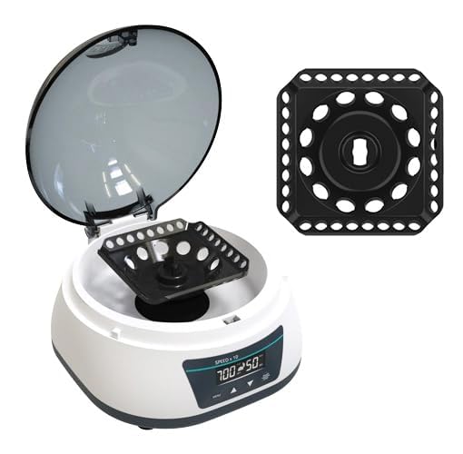 Digital Mini Centrifuge 1000-7000rpm Speed Adjustable Lab Micro Centrifuge Max Relative Centrifuge Force 3286xg 2 in 1 Rotor for 0.2/0.5/1.5/2ml Micro Tube