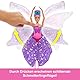 Barbie Tanz und Flatter Puppe mit 2-in-1-Verwandlung von der Tänzerin zum Schmetterling mit sich öffnenden Flügeln, violetten Haaren, Haarschmuck und abnehmbarem Tutu, HXJ10