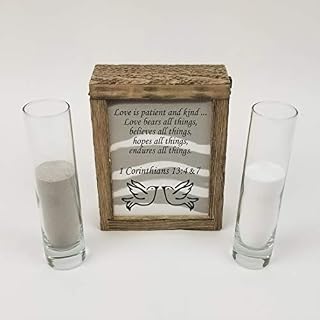 Streamside Shoppe Rustic Unity Sand Ceremony Set Love is Patient Black Lettering Rustic