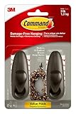 Command Forever Classic Metal Hook, Medium, Oil Rubbed Bronze, 2-Hooks (FC12-ORB-2ES)