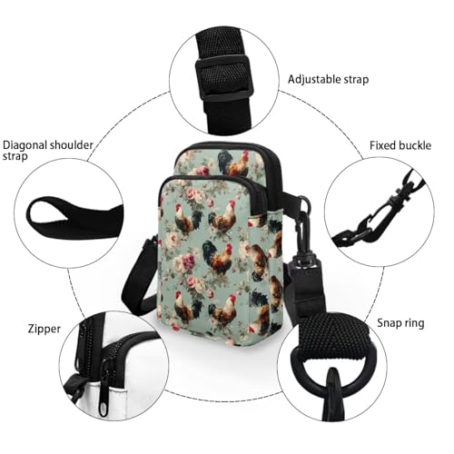 Image of Hawaiian Tribal Small Crossbody Bags for Women Cell Phone Bag Purse, Sea Turtle Zipper Sling Purses Shoulder Bag