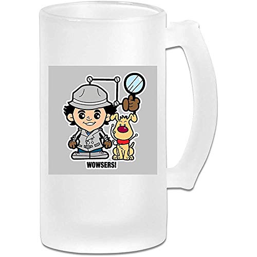 Taza de jarra de cerveza de vidrio esmerilado impresa de 16 oz...