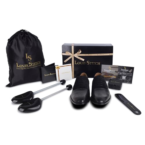 Image of LOUIS STITCH Men's Formal Shoes | Handcrafted European Leather Brogues | Lace-Up Style for Business, Formal (LSEUBGSU)