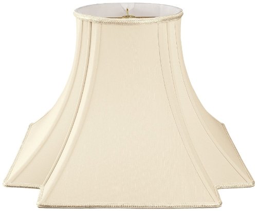 Royal Designs Fancy Square Bell with Inverted Corner Designer Lamp Shade, Beige, 6 x 14 x 11.5