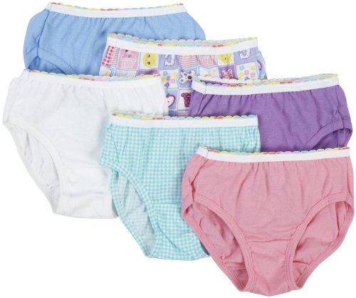 Hanes Girls' Toddler 6-Pack Brief, Assorted, 2-3