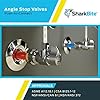 SharkBite 1/2 x 3/8 Inch Compression Angle Stop Valve, Pack of 4, Quarter Turn, Push to Connect Brass Plumbing Fitting, PEX Pipe, Copper, CPVC, PE-RT, HDPE, 23036LFA4