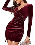 Caratteristiche: design classico unico, abito con scollo a V in velluto elasticizzato leggero, antirughe, sottile ed elegante, vestibilità ampia e sexy per la maggior parte delle forme del corpo.