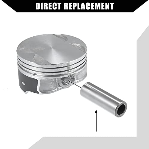 Hihaha 12578324 / Front/Engine Piston and Pin Assembly for Buick LaCrosse 2.4L 2010-2016 for Chevy Captiva 2012-2015 / Piston Rings Kit/Metal / 1 Set/Titanium Tone