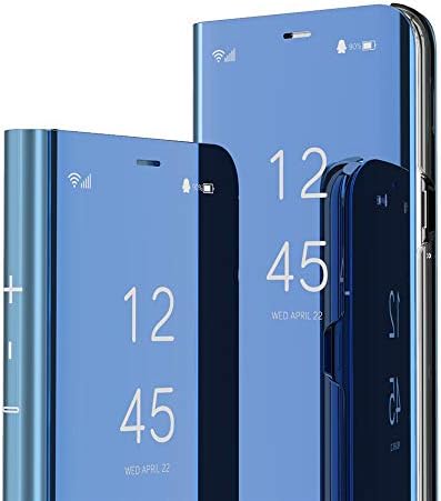 EMAXELER Case for Samsung Galaxy Note 9 Cover Stylish Mirror Plating Flip Full Body Protective Reflection Ultra Thin Hard Anti-Scratch Shockproof Frame Cover for Samsung Galaxy Note 9, Mirror Blue