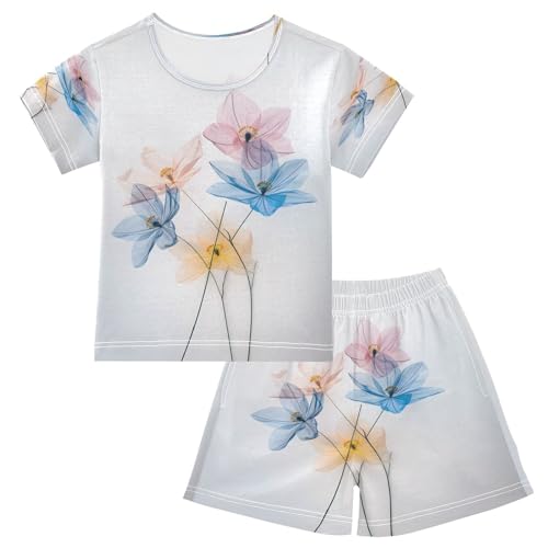 senya Short Sleeve Pajamas Sets Summer Cotton Sleepwear Lovely Pale Pink Blue