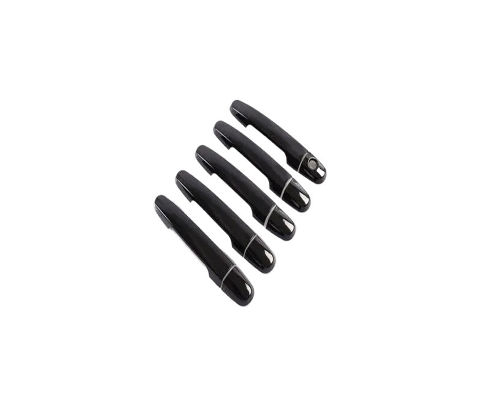 Jkkkks Black 0 Button Car Exterior Door Handle Replacement For Toyota For Rav4 2006-2013 Gloss Black Chrome Car Door Handle Covers Styling Accessories Car Handle Compatible(Black 0 Button)