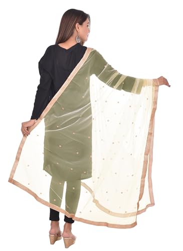 Image of YOUTHQUAKE Women's Embroidered Net Dupatta