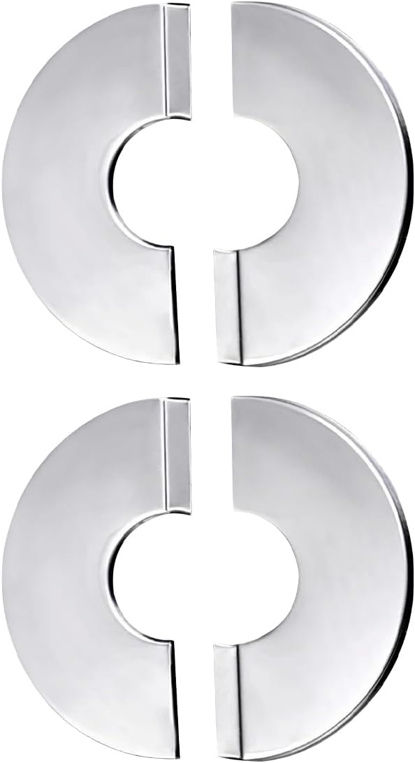 2pcs Self Adhesive Wall Split Flanges ID 35mm/OD 65mm Stainless Steel Shower Pipe Cover Wall-Mounted Pipe Hole Cover Faucet Decoration Accessories