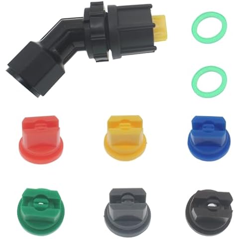OZXNO 1set Spray Nozzle Tip Set 110 °Fan Shaped Nozzle Plastic Flat Fan Spray Tip 0.15-0.6mm Pore for Knapsack Sprayer Garden spray Agricultural Greenhouse Spray Equipment Cover
