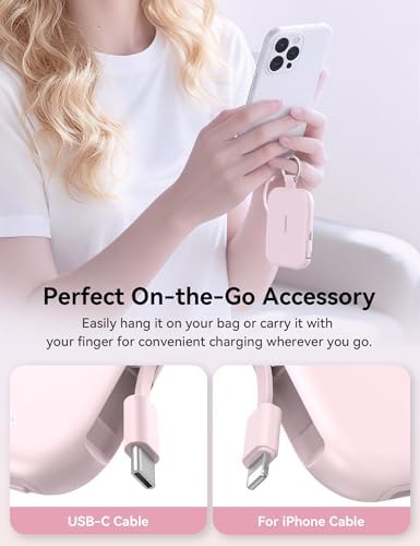 RORRY CharmGo Portable Charger, 5000mAh Power Bank with Built-in Cables