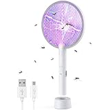 Elektrische Fliegenklatsche Insektenvernichter, 4000V Elektro Mückenklatsche und UV Mückenlampe 2...