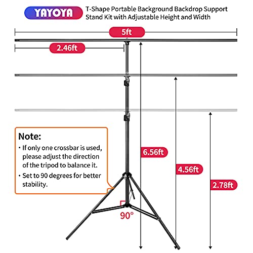 Yayoya White-Green Screen Backdrop Stand Kit With 5X6.5Ft 2-In-1 Reversible Chromakey Green Screen White Backdrop And Portable T-Shaped Background Support Stand, For Live Streaming Portrait Shooting #TOP1