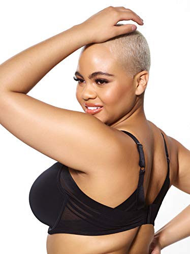 Felina Paramour Marvelous Side Smoothing T-Shirt Bra - Bras for Women, Seamless Bra, Lingerie for Women, Plus Size Bra (Color Options) (Black, 36D)