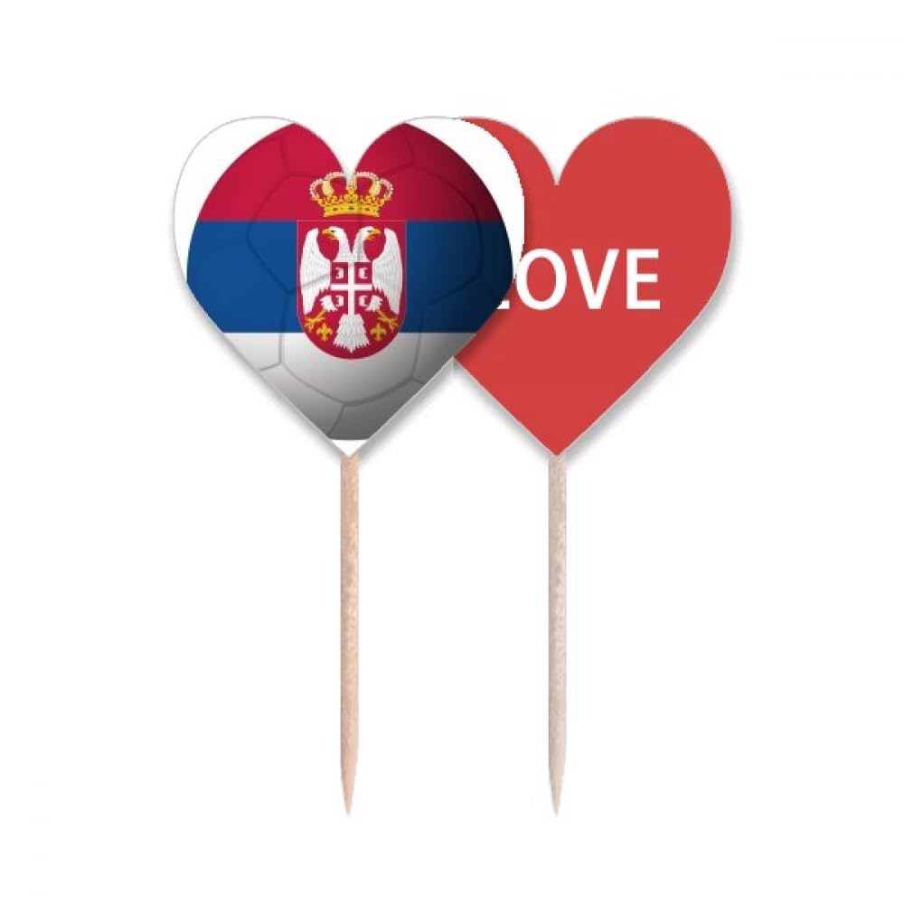 Cupcake pick Serbie drapeau cœur cure-dents pour cadeau d'invité