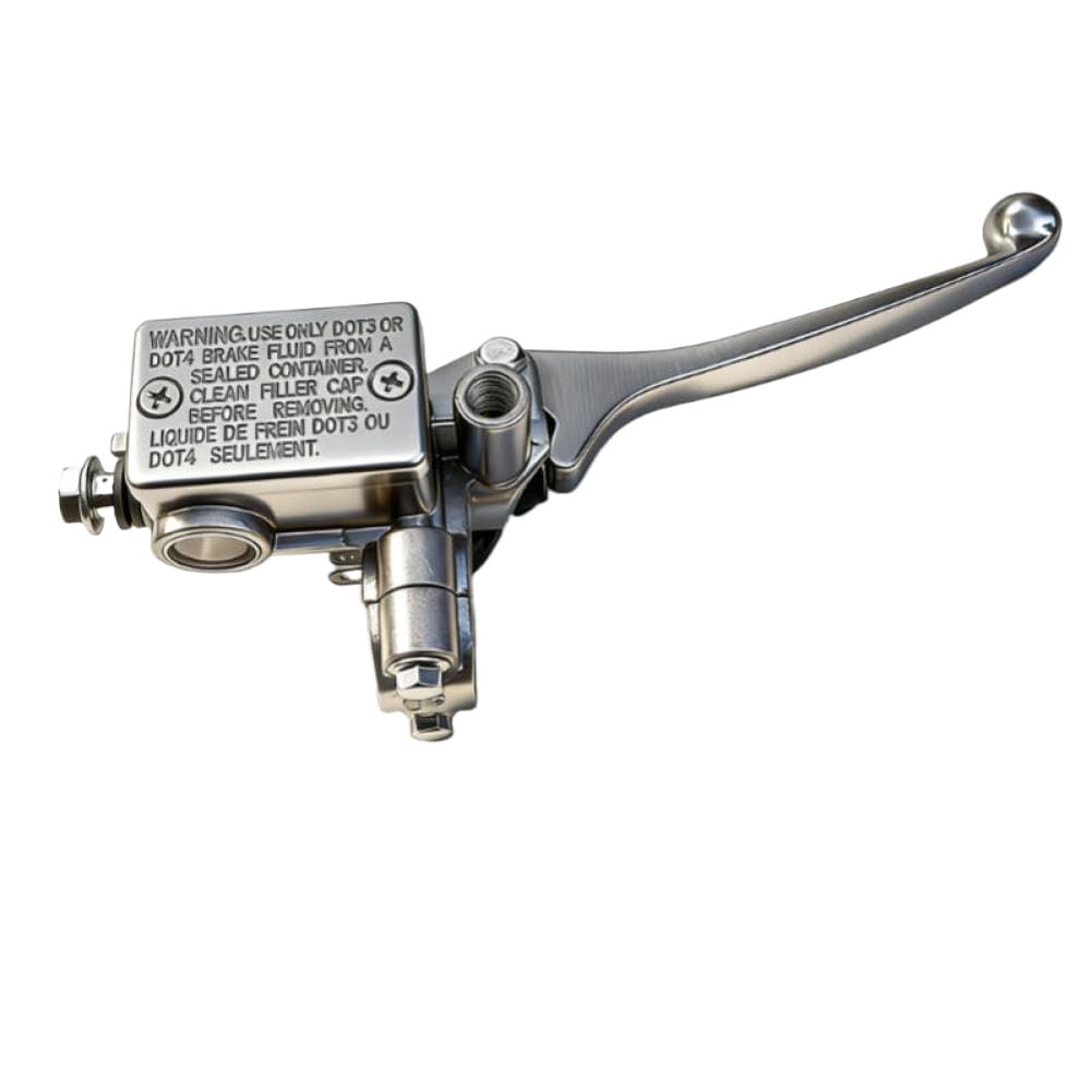 Zkrgzbbnr Silver Motorcycle Right Front Brake Master Cylinder Hydraulic Pump Lever Compatible With Pit Bike Atv Quad Go Kart Moped Scooter(Silver)