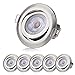 Produktbild Sweet Led | LED Einbaustrahler 230V flach dimmbar in 3 Stufen - Einbauleuchten 5W 360lm 3000K warmweiß - LED Spots Decke 68mm Lochmaß - Deckenstrahler schwenkbar | rund - Farbe chrom-nickel - 6er Set