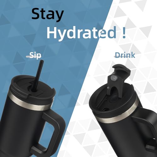 Image of Konokyo 30 oz Insulated Tumbler Water Bottle with Handle, Straw Lid