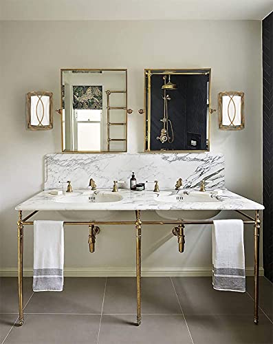 Hydelite 2-Light Wall Sconces Antique Brass Rustic Wall Light Fixture Linen Shade Wall Lamp For Bedroom #TOP5
