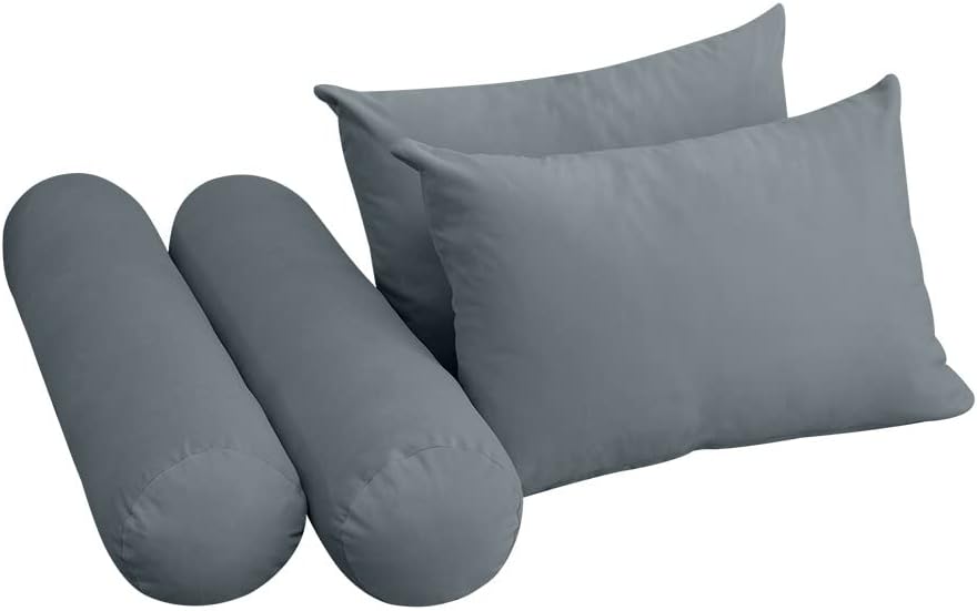 Prolinemax Style V4 Twin Size Knife Edge Velvet Indoor Daybed Mattress Bolster Pillow Complete Set AD347