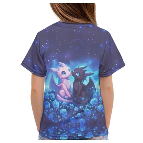 Image of WELLFLYHOM Kids Tshirts Girls Boys Short Sleeve Crewneck Tees Shirts Casual Sport Pullover Tops Size 3-16 Years