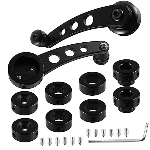 SWOOMEY 1Juego de Ventana de Coche de Aluminio para Puertas Set Accesorios de Montaje Balancín de Enrollador de Aluminio Negro