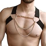 Oligage Sexy Black PU Leather Sissy Lingerie Adjustable Harness Men Belts Bondage Body (Color : Black, Size : Adjustable)