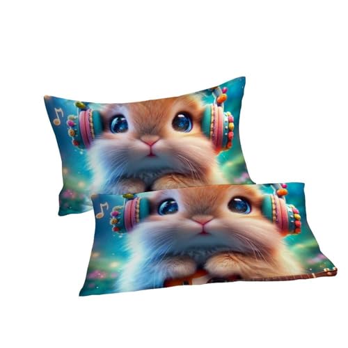 Parure de lit lapin avec housse de couette microfibre 260x220cm
