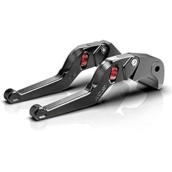 MZS Black Brake Clutch Levers for MT07 FZ07 FZ09 MT09 FZ1 FZ6 FZ8 Tenere | Short Lever Set Fits MT-07 FZ-07 Tenere 700 XSR700 14-24, FJ09 FZ-09 MT-09 15-20, XSR900 16-21, FZ1 06-15, FZ6 FZ6R FZ8 04-17