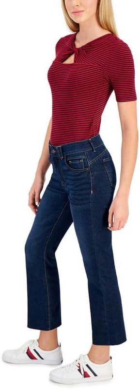 Tommy Hilfiger Women's Waverly Boot-Cut Ankle Jeans (Brianna Wash, 16)