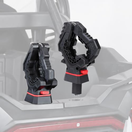 KEMIMOTO Ratcheting Hunting Tool Rack, Quick Release Adjustable Grip Compatible with Sportsman and RZR 1” Tie Down Anchor Lock Hole Tool-Free Slot Mount for Hunting Farming Outdoor Gear Holder