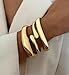 Chunky Gold Bangle Bracelets for Women, Dainty 14k Gold Plated Big Stackable Bangles Set, Trendy Cuff Bracelet Stack Fashion Jewelry Gifts (A7-gold)