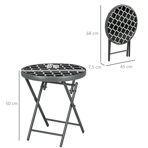 Table basse pliante gain de place Outsunny pour petit balcon et terrasse - 4
