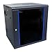 Good Connections Sieciowa obudowa ścienna 19" / szafka ścienna, 12HE, głęboka czerń (RAL9005), wychylna tylna strona, 600 x 550 mm, zmontowana, z wentylatorem, zamykanymi drzwiami, rama wychylna i części boczne