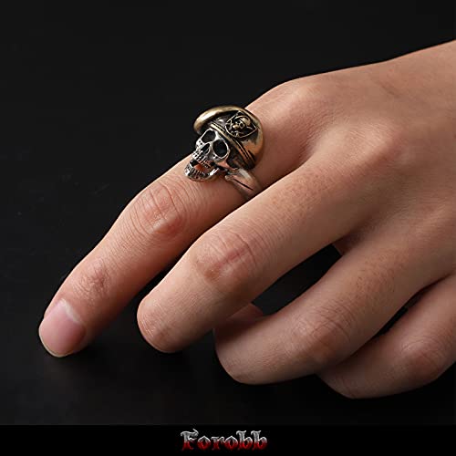 Image of Skull Ring 925 Sterling Silver Handcrafted Gothic Rock Punk Diablo Vintage Cocktail Party Biker Retro [Bailey 60013] - Ring Size 10.5