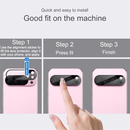 Image of FabeKee Compatible With For Google Pixel 10 Pro Camera Lens Protector Tempered Glass HD Clear Lens Film (Black Version)