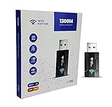 WiFi Nation WiFi Dongle 1300Mbps WiFi Adapter 2.4G/5G Dual Band Mini USB 3.0 802.11ac Wireless Network Adapter for PC Desktop Laptop Windows MacOS & Most of Linux Distros