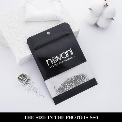 Image of Novani Rhinestones 3000pcs SS6 (1.9-2.0mm) Glass Flatback Crystal Clear | Non-Hotfix Round Gems for Nail Art, Crafts, Makeup, DIY Decoration