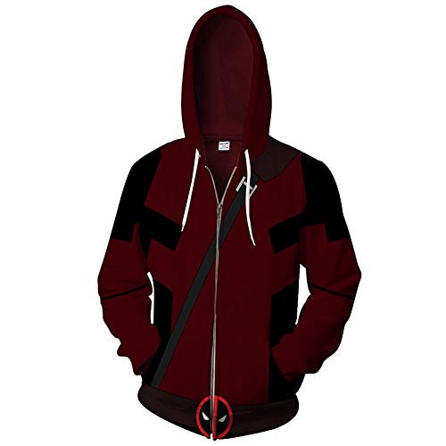 Xinxin 3D Style Cosplay Anime Clothing Cardigan Zip Hoodie Unisex/Adult Black/Red
