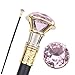 Pink Diamond Type Golden White Walking Cane Fashion Decorative Walking Stick Gentleman Elegant Cosplay Cane Knob Crosier 90cm
