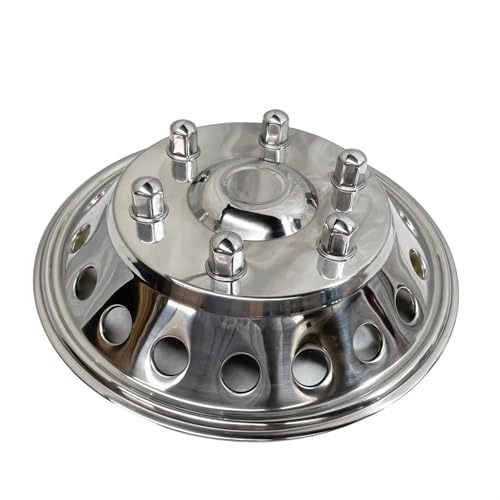 Image of 4pcs 16 inch Polished 304 Stainless Steel Wheel Simulators for Sprinter Van | 07-25 Dodge Sprinter Van, Dually 6 Lug 18 Hand Hole, Snap On Hubcaps, 07-25 Mercedes /Freightliner Sprinter Van